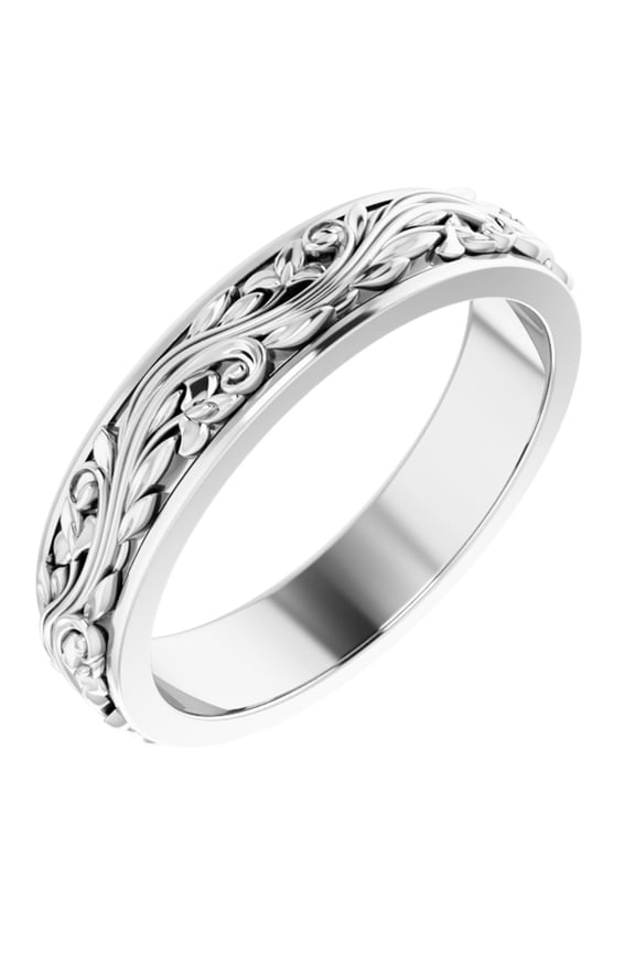 Platinum 5mm Sculptural-Inspired Bridal Wedding Engagement Anniversary Band Ring Fine Jewelry For Women Gifts For Her, Size 10