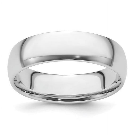 Platinum 6 mm Half-round Comfort Fit Lightweight Band, Size 8