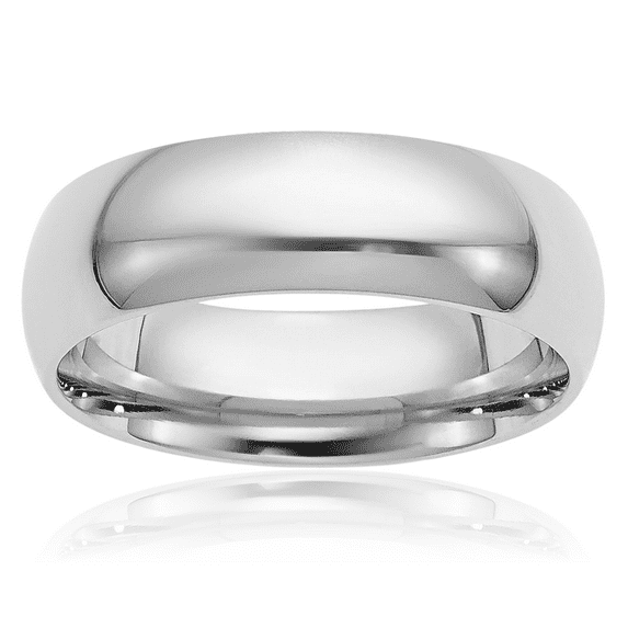 Platinum 6mm Comfort Fit Plain Classic Wedding Band Ring