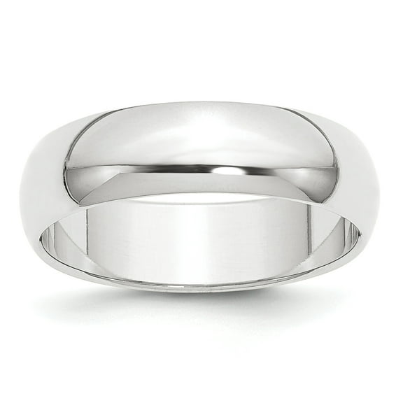 Platinum 6mm Half-Round Featherweight Band Ring Size 5.5
