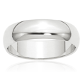 thumbnail image 1 of Platinum 6mm Half Round Plain Classic Wedding Band Ring, 1 of 6