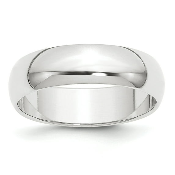 Platinum 6mm Half-Round Wedding Band Ring Size 8