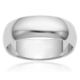 thumbnail image 1 of Platinum 6mm Half Round Plain Classic Wedding Band Ring, 1 of 13