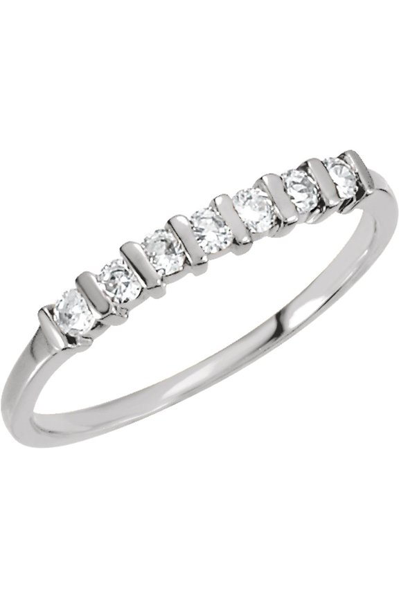 Platinum 7 Seven-Stone Bridal Wedding Engagement Anniversary Eternity Band Ring Fine Jewelry For Women Gifts For Her (Mounting Only, Not All Stones Included), Size 6