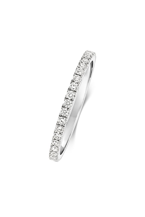 Platinum 950 1.6mm Flat Women Diamond Wedding Band/Ring Brilliant Cut 0.31 Carat G - VS