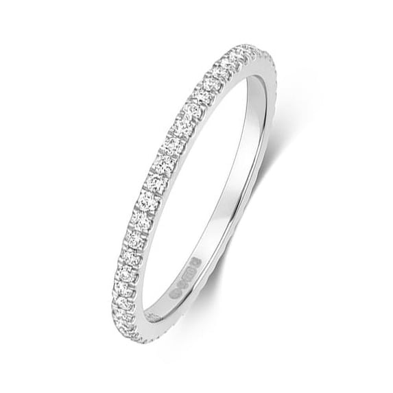 Platinum 950 1mm Slight Court Comfort Women Diamond Wedding Band/Ring Brilliant Cut 0.37 Carat GH - SI2