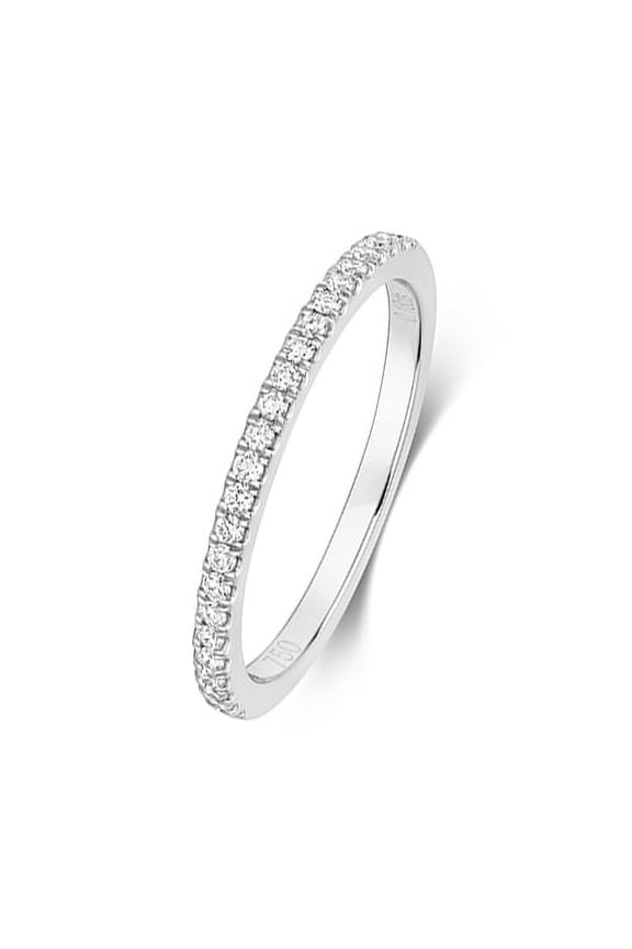 Platinum 950 1mm Slight Court Comfort Women Half Eternity Diamond Wedding Band/Ring Brilliant Cut 0.19 Carat GH - SI2
