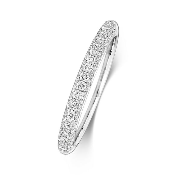 Platinum 950 2.5mm Slight Court Comfort Women Diamond Wedding Band/Ring Brilliant Cut 0.56 Carat G - VS