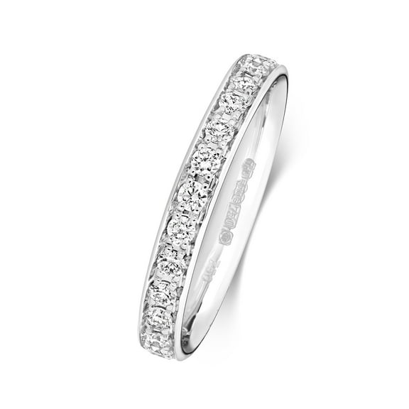 Platinum 950 2.7mm Slight Court Comfort Women Eternity Diamond Wedding Band/Ring Brilliant Cut 0.40 Carat G - SI1