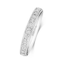 Platinum 950 2.7mm Slight Court Comfort Women Eternity Diamond Wedding Band/Ring Brilliant Cut 0.56 Carat G - SI1