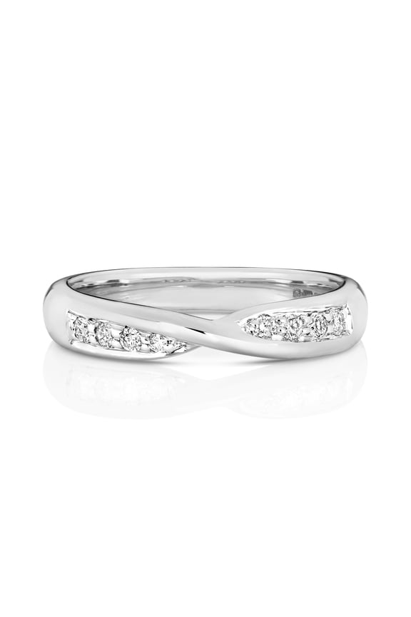 Platinum 950 3.6mm Slight Court Comfort Women Diamond Wedding Band/Ring Brilliant Cut 0.14 Carat G - SI1
