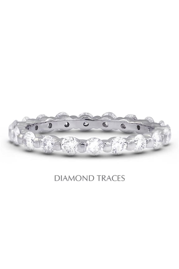 Platinum 950 Bar Setting 0.91 Carat Total Natural Diamonds Classic Eternity Ring