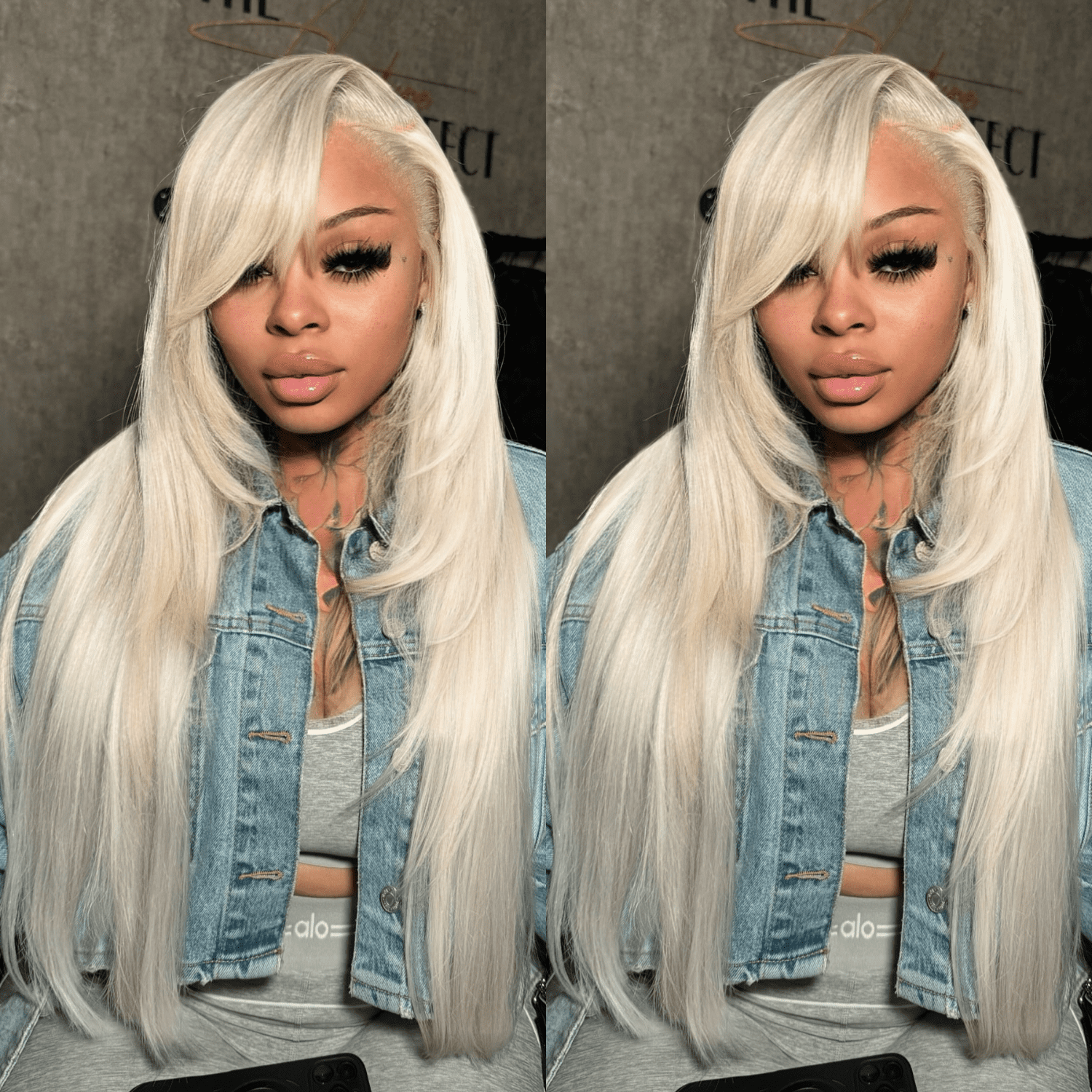 Platinum Blonde Lace Front Wigs Human Hair Pre Plucked #60 Straight Human Hair Wig 13x4 HD Transparent Lace Frontal Wig Glueless Silver Lace Front Wigs for Women 180 Density 30 Inch