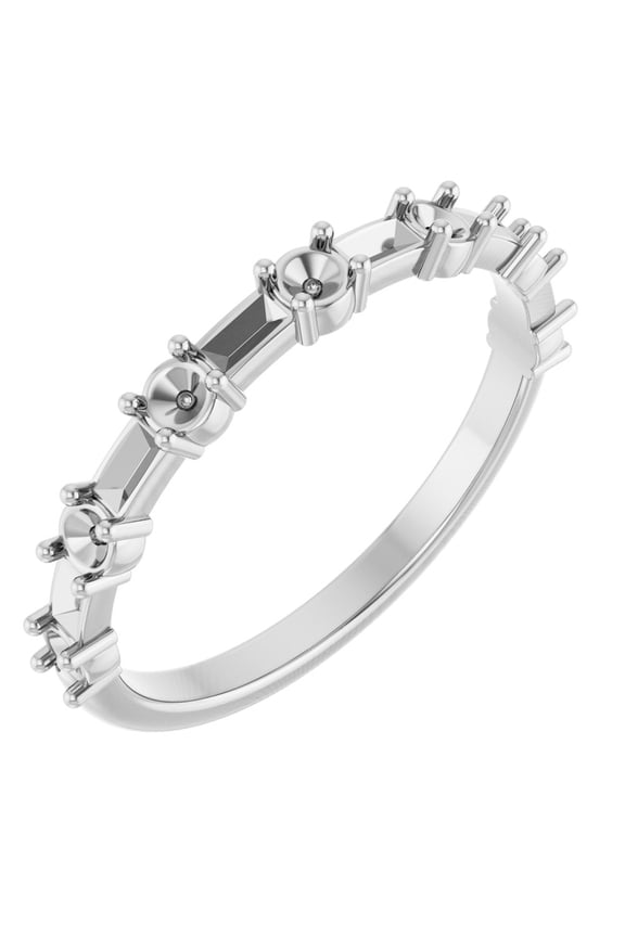 Platinum Bridal Wedding Engagement Anniversary Eternity Band Ring Fine Jewelry For Women Gifts For Her (Mounting Only, Not All Stones Included), Size 7