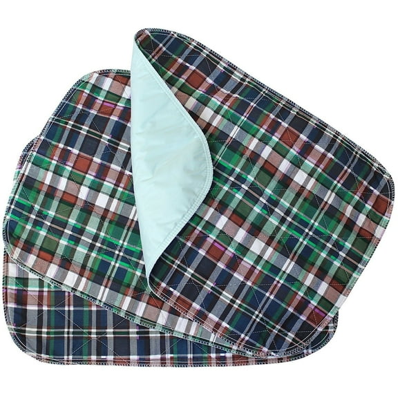 Platinum Care Pads 24 PACK - Plaid Small Washable Chair Pad Bed Pad / Small Reusable Incontinence Chair Underpad 17x24 - Perfect For Children And Adults Incontinence Protection