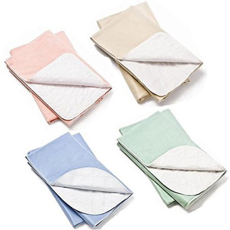 Platinum Care Pads Moderate Washable Underpad Reusable, 34x36 in, Pack/4 (Multi Color) for use with incontinence, reusable pet pads, reusable bed pads, great for dogs, cats, and bunny