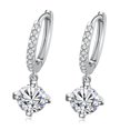 thumbnail image 1 of Platinum Earrings Dangle Drop Aaa Zircon Lever Back 0.2" L163, 1 of 7