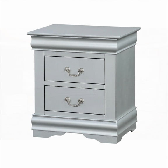 Platinum Finish Solid Pine Single Drawer Storage Nightstand