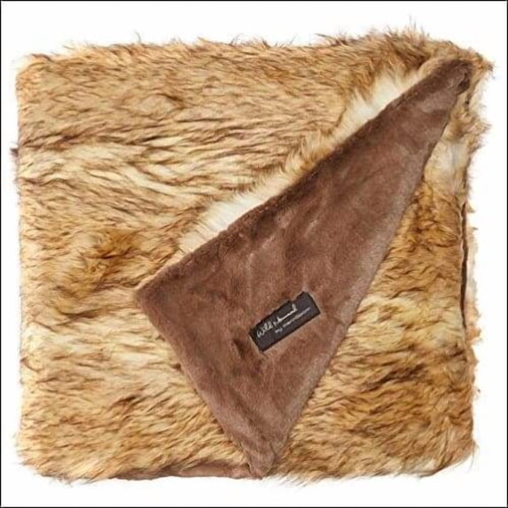 Best Home Fashion Wild Mannered Platinum Frost Fox Faux Fur Throw Blanket 60-in 58-in