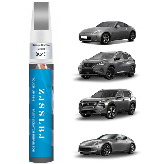 Platinum Graphite Metallic(K51) for Nissan Touch Up Paint Pen, 2 in 1 Car Scratch Remover with Pen Tip and Brush, Precise Color Match for Car Paint Scratch Repair, Quickly and Easily Fix Chips and Ni