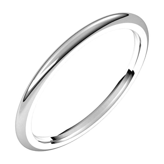 Platinum Half Round 1.5mm Comfort-fit Wedding Band Ring Size 6.5 Wedding Band for Women and Men