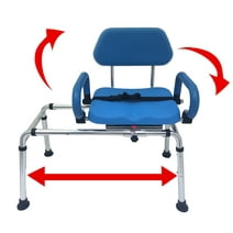 Platinum Health CAROUSEL Sliding Transfer Bench with Swivel Seat PREMIUM Padded Bath Shower Chair with Pivoting Arms