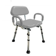 Platinum Health ComfortAble(tm) Deluxe Bath Shower Chair PADDED Seat / Armrests Gray - Commercial Quality