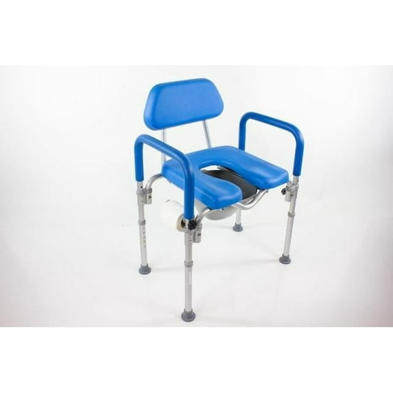 Platinum Health DIGNITY Ultra Premium Padded Commode Shower Chair Adjustable Height COMFORT includes Toilet Paper Holder