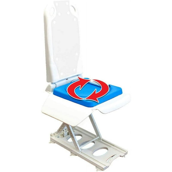 Platinum Health Tranquilo Premium Electric Bath Shower Lift with Padded SAFESWIVEL Rotating SEAT / Electric Recline 300lb Lifting Capacity Extra High Lifting Range up to 21.5 inches