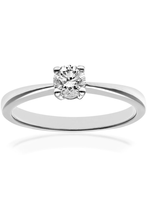 Platinum Jewelco London Round 1/3ct Diamond 4 Claw Solitaire Engagement Ring