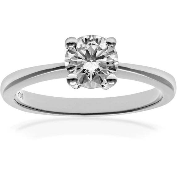 Platinum Jewelco London Round 3/4ct Diamond 4 Claw Solitaire Engagement Ring