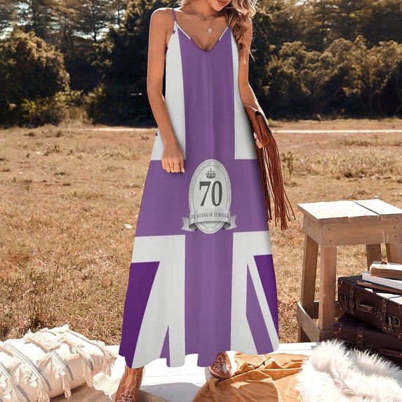 Platinum Jubilee Flag (Purple) Sleeveless Dress summer dress for women dresses for women