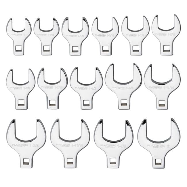 Platinum Tech 99370 15 Pc. SAE 1/2” Drive Jumbo Crowfoot Wrench Set PLT-99370