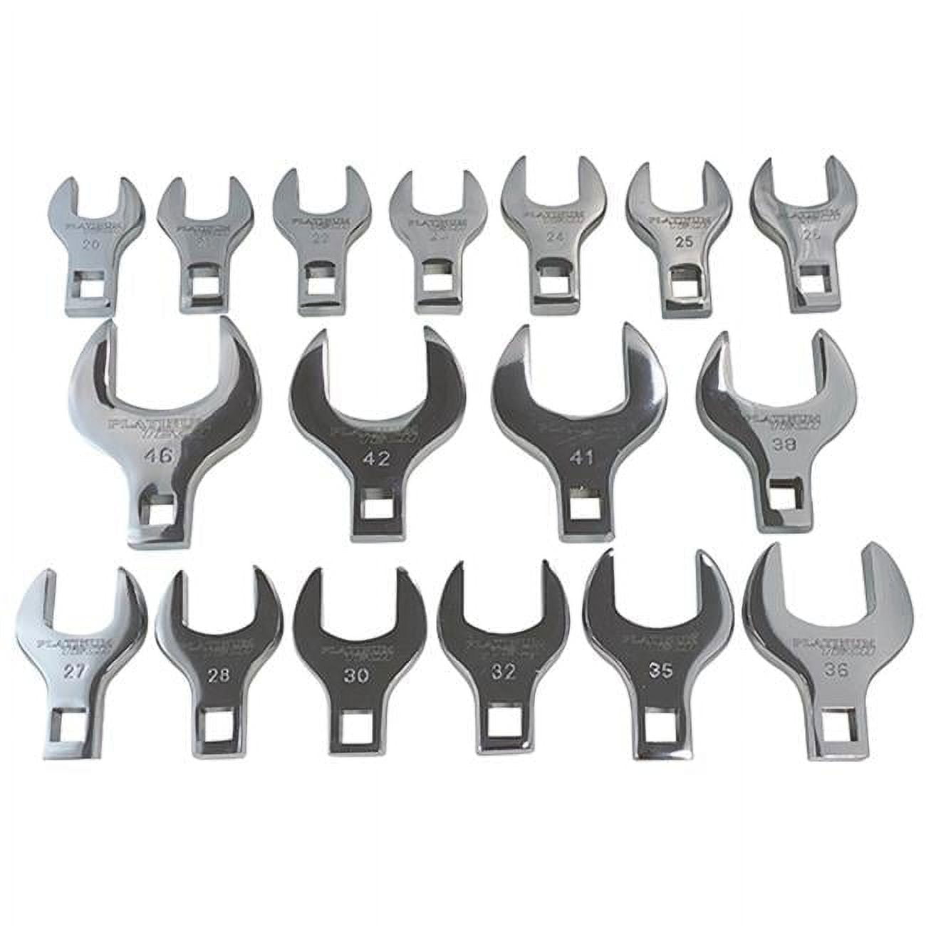 Platinum Tech 99380 17-PC. METRIC 1/2” DRIVE JUMBO CROWFOOT WRENCH SET PLT-99380