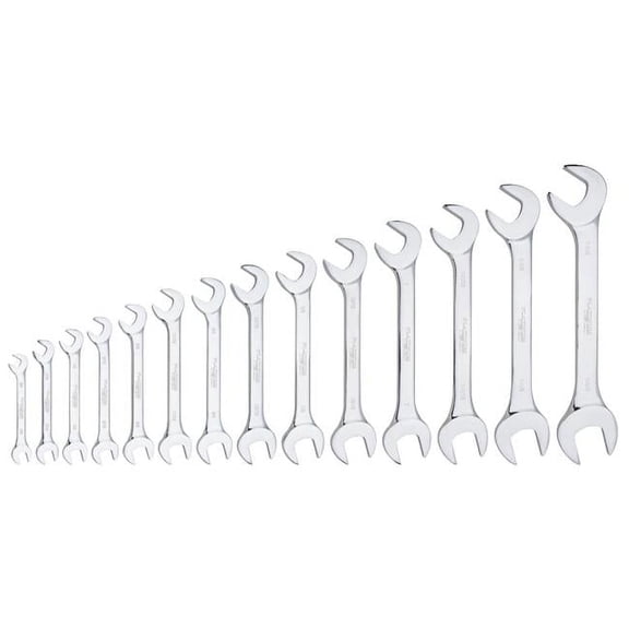 Platinum Tech 99400 14 Pc. SAE Full Polished Angle Wrench Set (15 & 60) PLT-99400