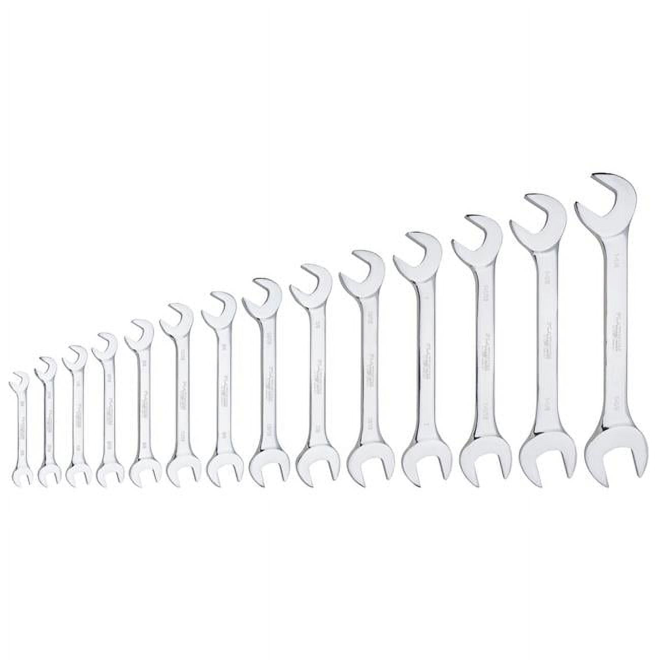 Platinum Tech 99400 14 Pc. SAE Full Polished Angle Wrench Set (15° & 60°) PLT-99400