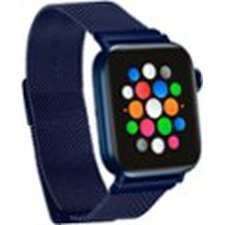 Platinum™ - Magnetic Stainless Steel Mesh Band for Apple Watch 42mm, 44mm, 45mm, and Apple Watch Series 8 45mm - Blue