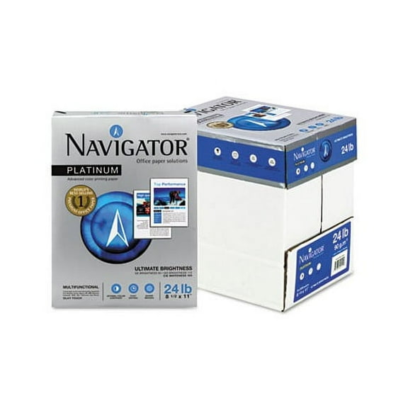 Platinum Paper 99 Bright, 24 lb, 8.5 x 11, White, 500 Sheets/Ream, 5 Reams/Carton