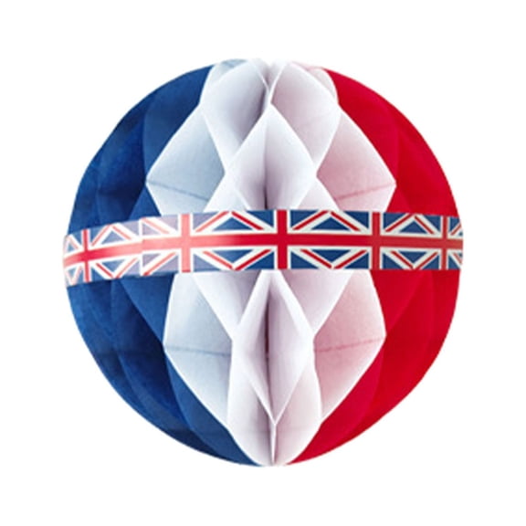 Platinum Party Honeycomb Decoration with Jack Design Elegant Festive Ornament for British Themed Celebrations