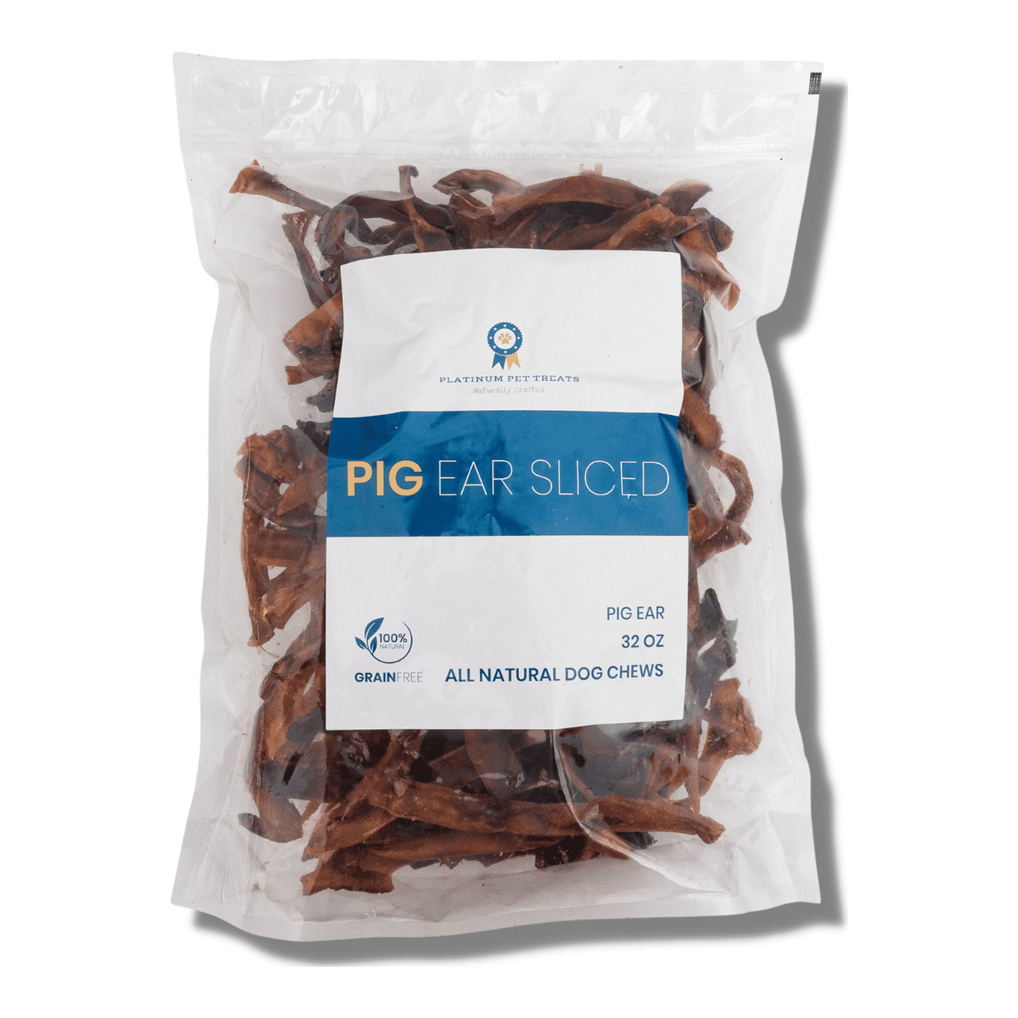 Platinum Pet Treats Sliced Pig Ear 32oz
