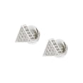 thumbnail image 1 of Platinum Plated 3D Micro Pave Triangle Stud Earrings, 1 of 1