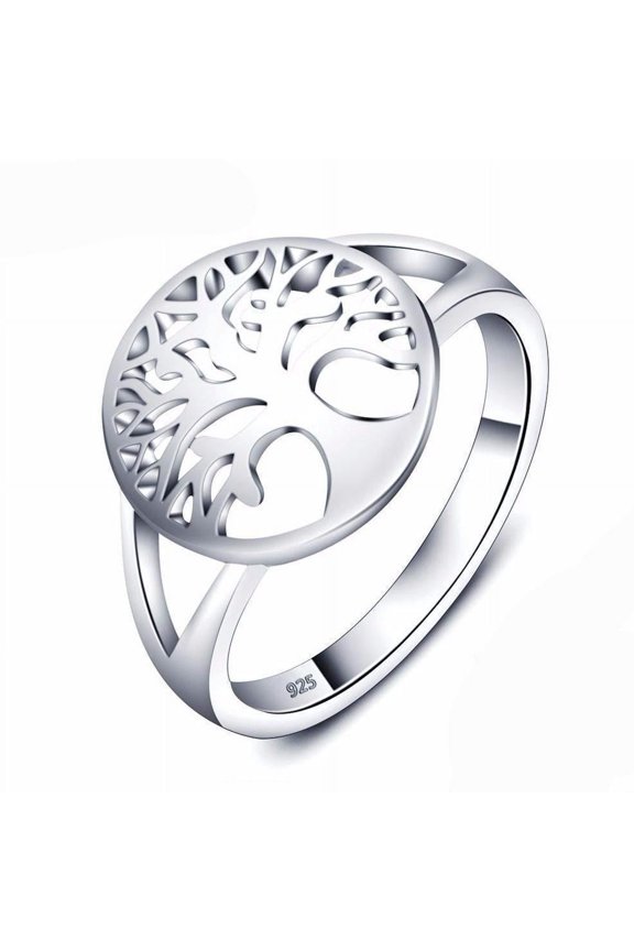 Tree of Life Ring Platinum Plated Copper Intricate Tree Design Ring for Nature Lovers Jewelry Ring Sizes 5 to 9