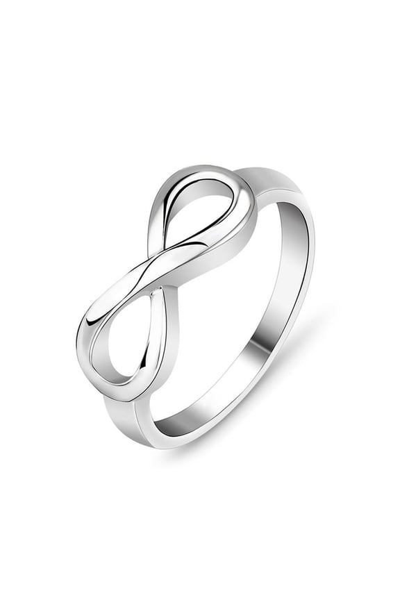 Platinum Plated Over Sterling Silver Rings For Women - 925 Infinity Sterling Silver Rings