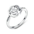 thumbnail image 1 of Platinum Plated Rose Ring with Crystal, 1 of 1