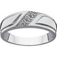 thumbnail image 1 of Platinum Plated Silver Wide CZ Wedding Band, 1 of 1