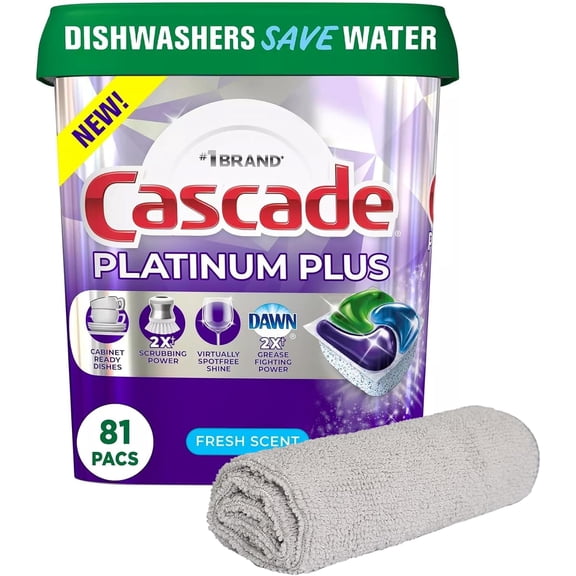 Platinum Plus ActionPacs Dishwasher Detergent Pods, Dishwasher Soap, Cleaning Supplies, Fresh Scent