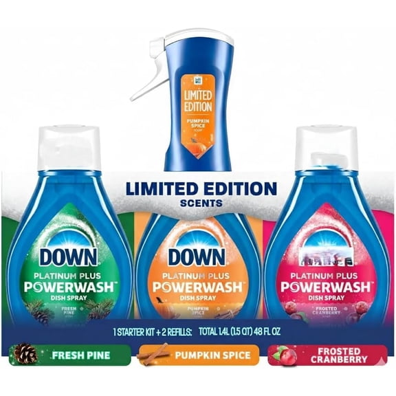 Dawn Platinum Plus Powerwash Dish Spray Bottle Set, 1 Spray Bottle + 2 Refills
