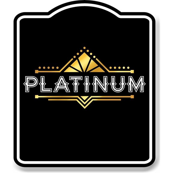 Platinum Retro Geometric Ornaments BLACK Aluminum Composite Sign 8.5''x10''