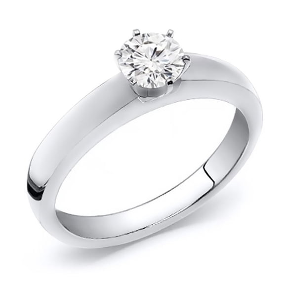 Platinum Round Cut Diamond Solitaire Ring 0.40 cttw. (G-H Color, SI Clarity) Size 10.5
