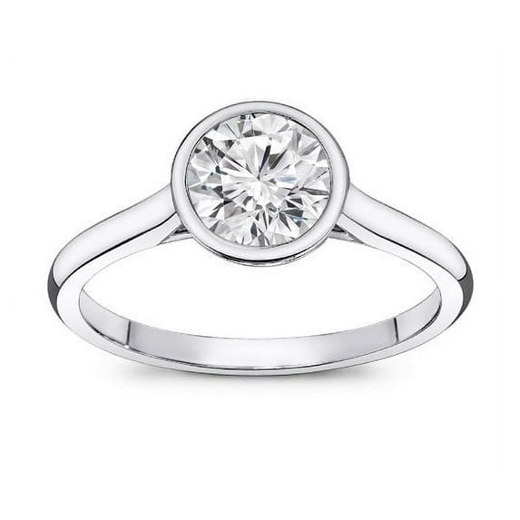 Platinum Round Cut Diamond Solitaire Ring 0.50 cttw. (G-H Color, SI Clarity) Size 10